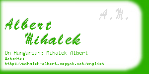 albert mihalek business card